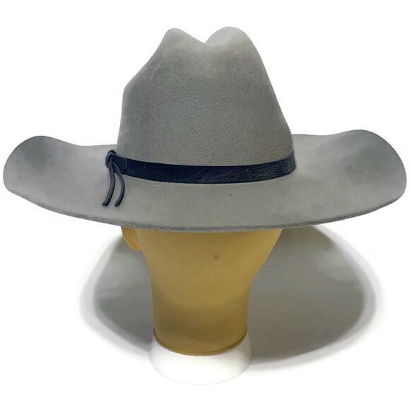 Express Riders Cowboy Hat Men's Size 6 7/8 Gray 100% Premium Wool Felt - Picture 2 of 14